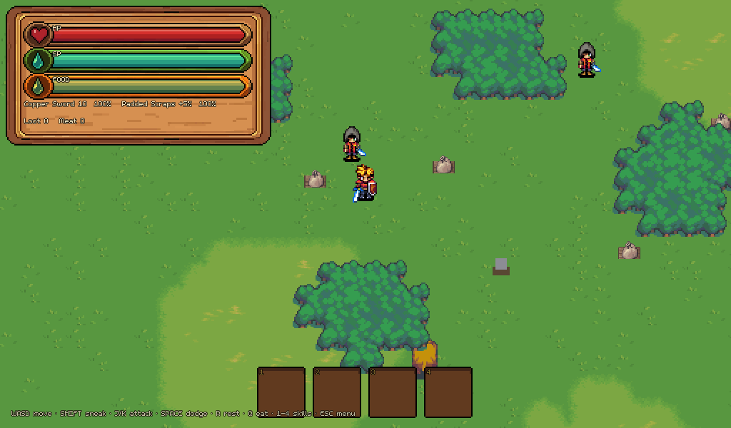 Copper mail, a skill tome and the whetstone in the west field